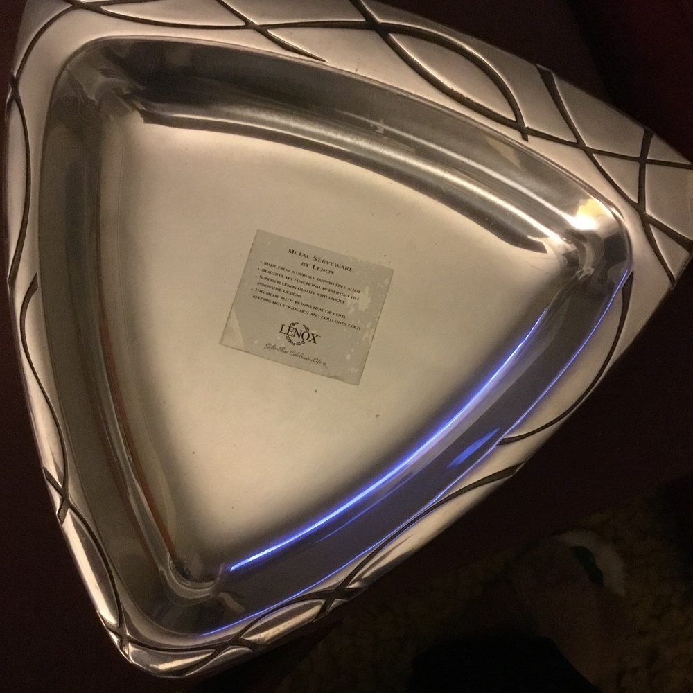 Lenox Vibe Chip and Dip Metal Serveware